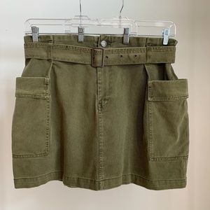 New Forever 21 Plus Size Olive Green Denim Cargo Mini Skirt 3X